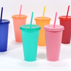Vaso Plástico Con Sorbito Colores