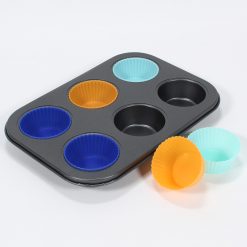 Set x6 Moldes Con Bandeja Para Cupcakes 26x18