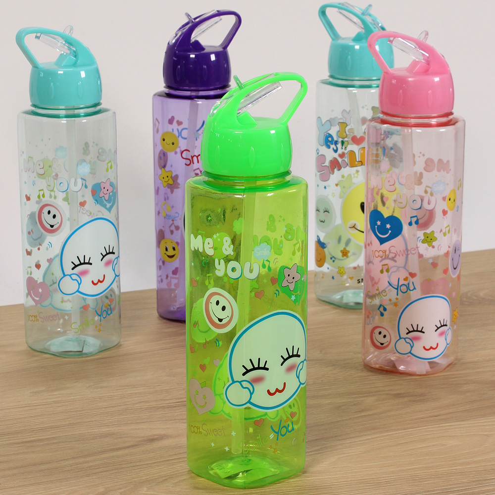 Botella Plástica Emoticón 750Ml