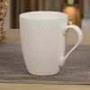 Taza De Cerámica Blanca Relieve