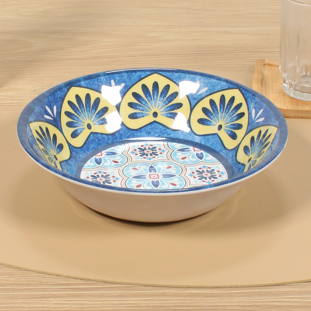 Plato Hondo Azul Estampado