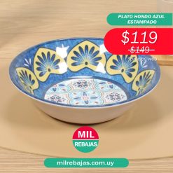 Plato Hondo Azul Estampado