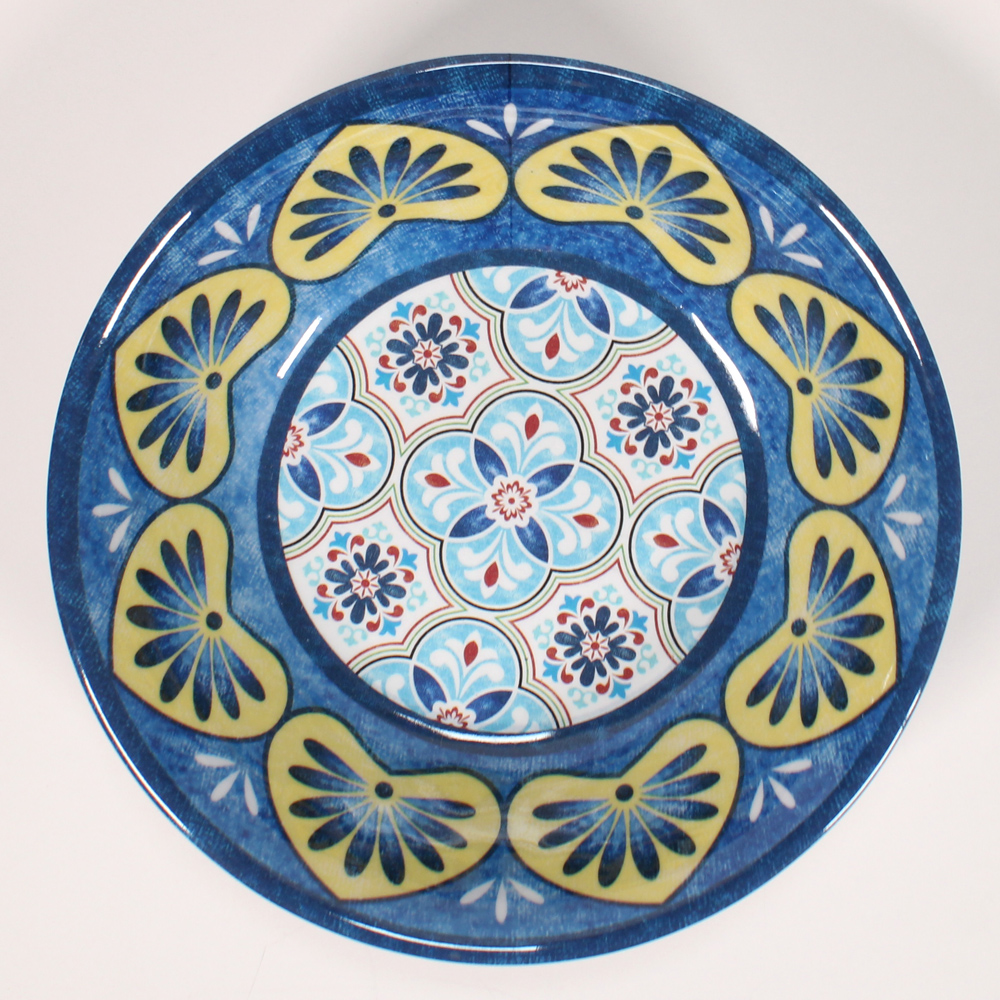 Plato Hondo Azul Estampado - Imagen 3