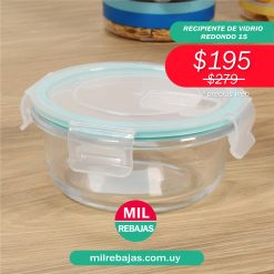 Recipiente De Vidrio Redondo 15