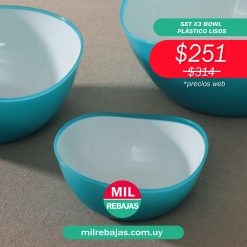 Set x3 Bowl Plástico Lisos